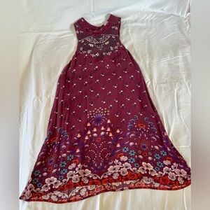 Francesca’s Burgundy Floral Swing Dress